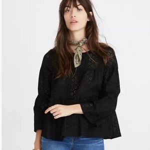 Madewell Eyelet Tiered Button-Back Top